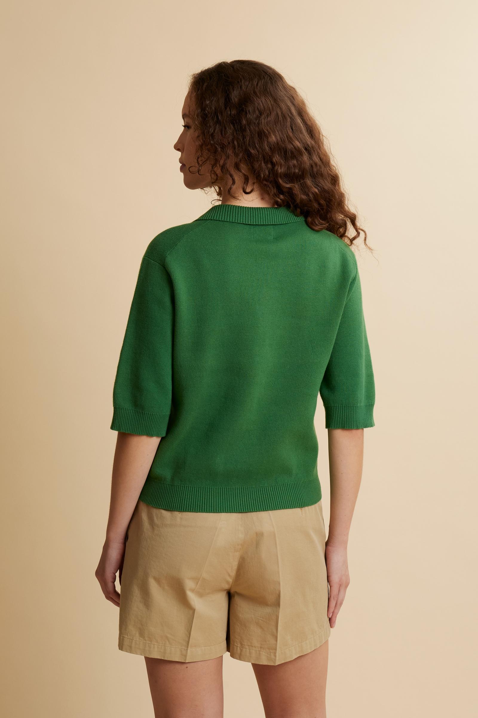 Damen Poloshirt aus kompakter Strickware mit Maxi-Intarsie - Candela - Image 4
