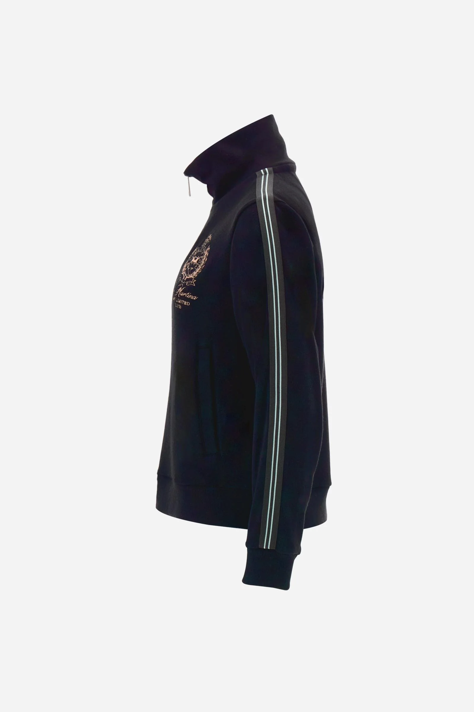 Damen-Sweatjacke mit Reißverschluss aus Interlock mit gestreiften Bändern - Betty - Image 7