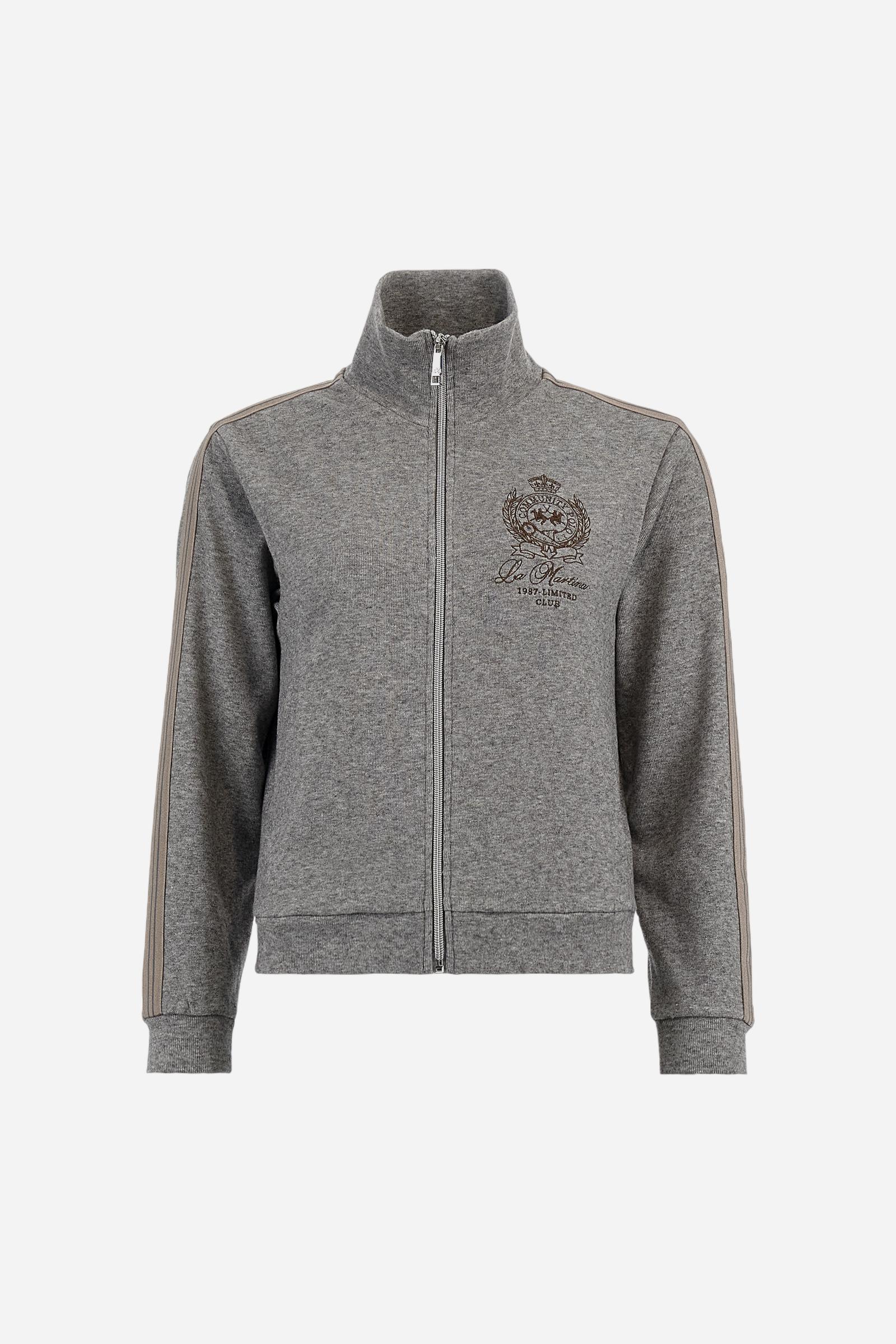 Damen-Sweatjacke mit Reißverschluss aus Interlock mit gestreiften Bändern - Betty - Image 5