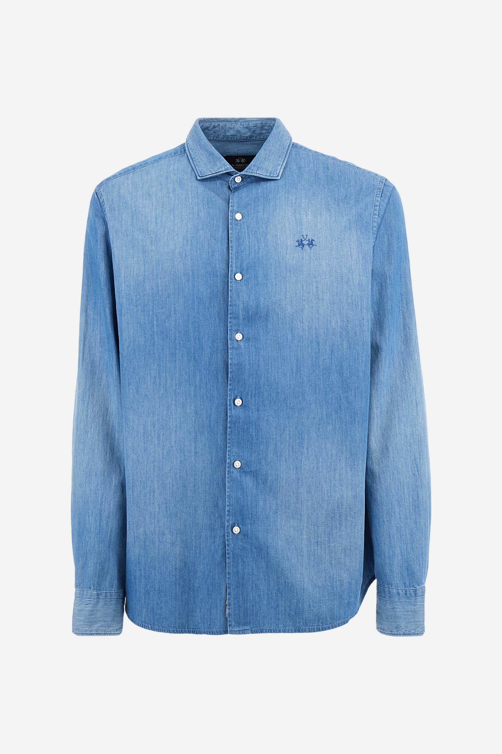 Hemd aus leichtem Denim in normaler Passform – Innocent - Image 5