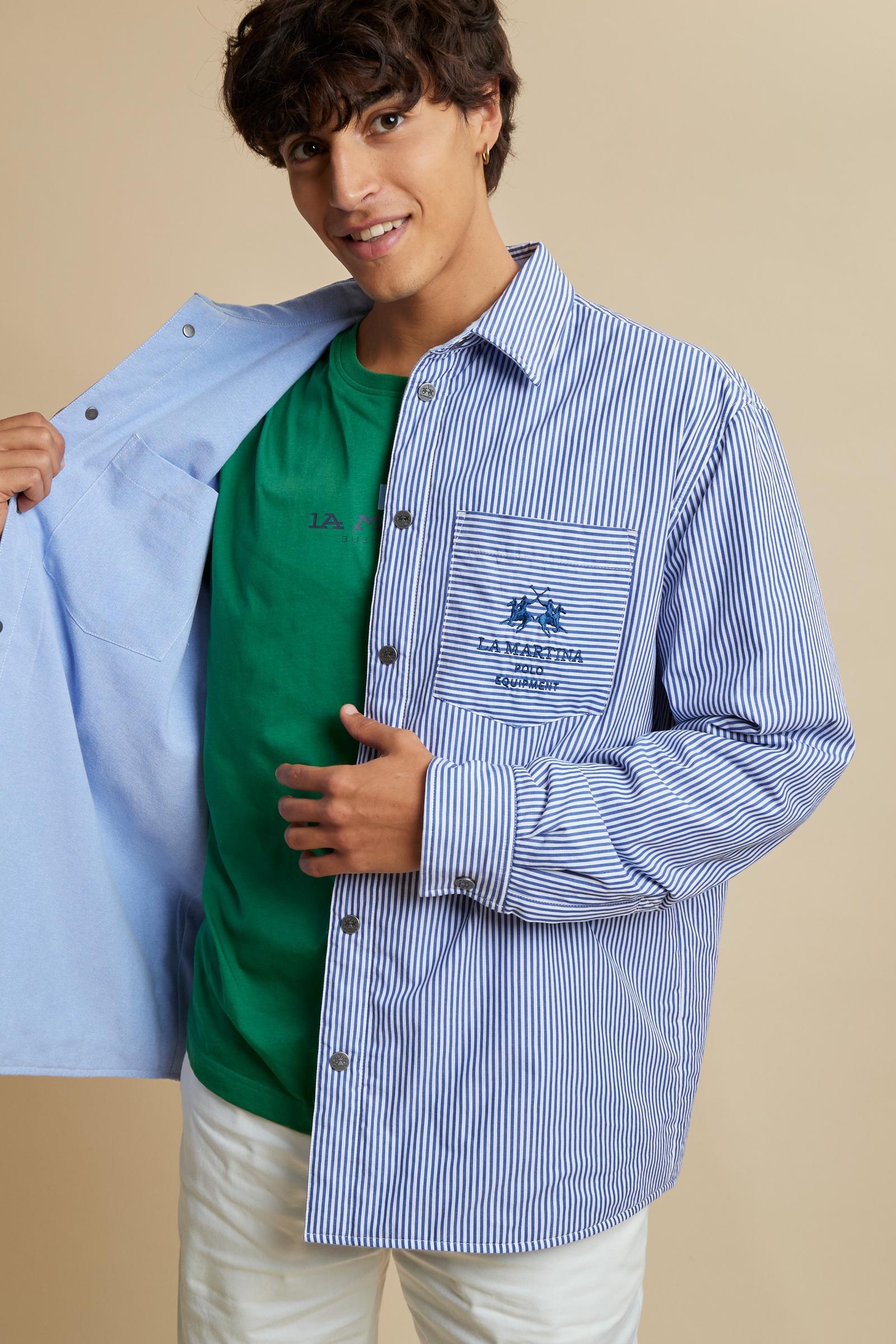 Herren Overshirt Double-Face aus Oxford und gestreifter Baumwolle - Chile - Image 3