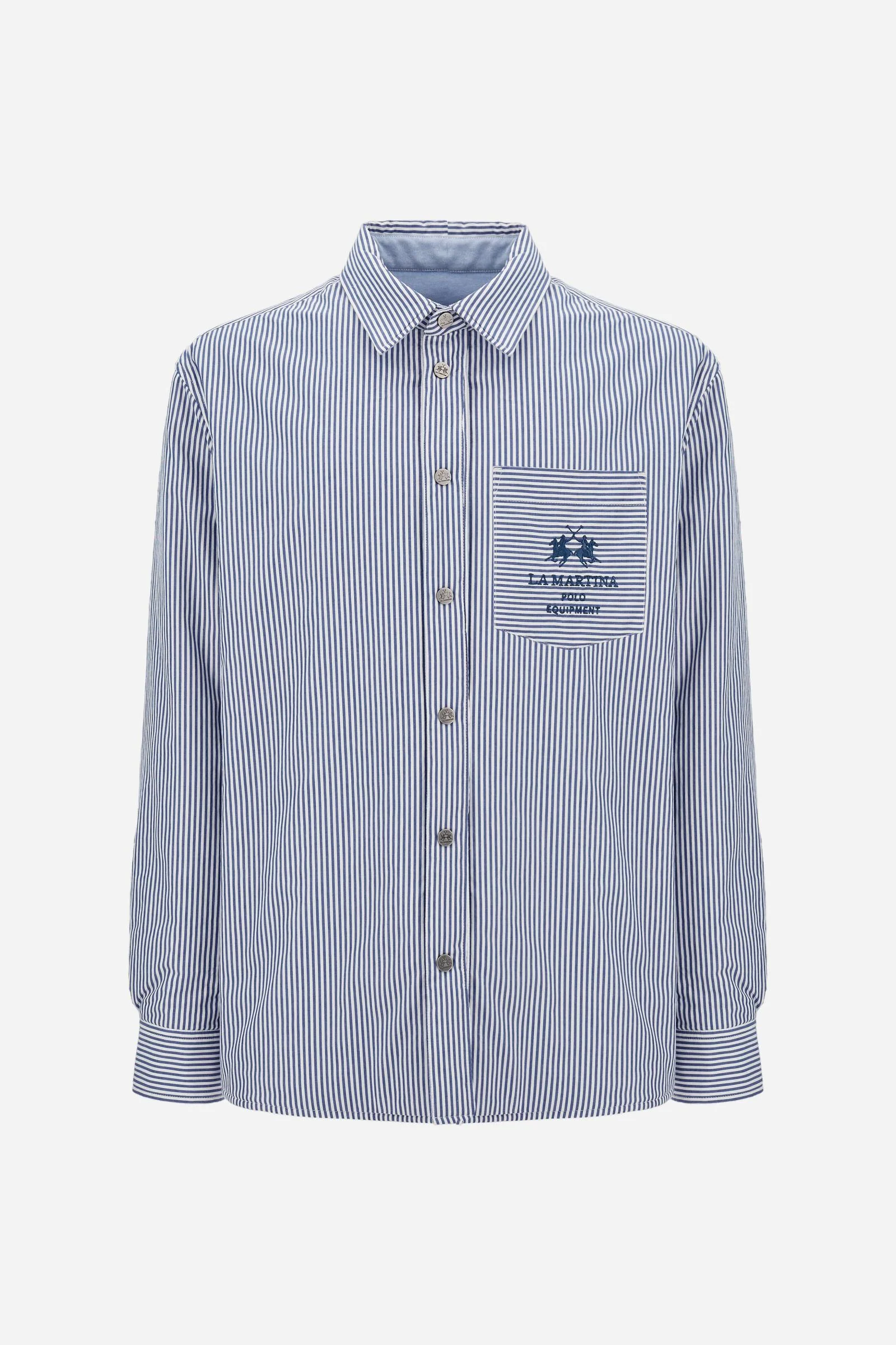 Herren Overshirt Double-Face aus Oxford und gestreifter Baumwolle - Chile - Image 5