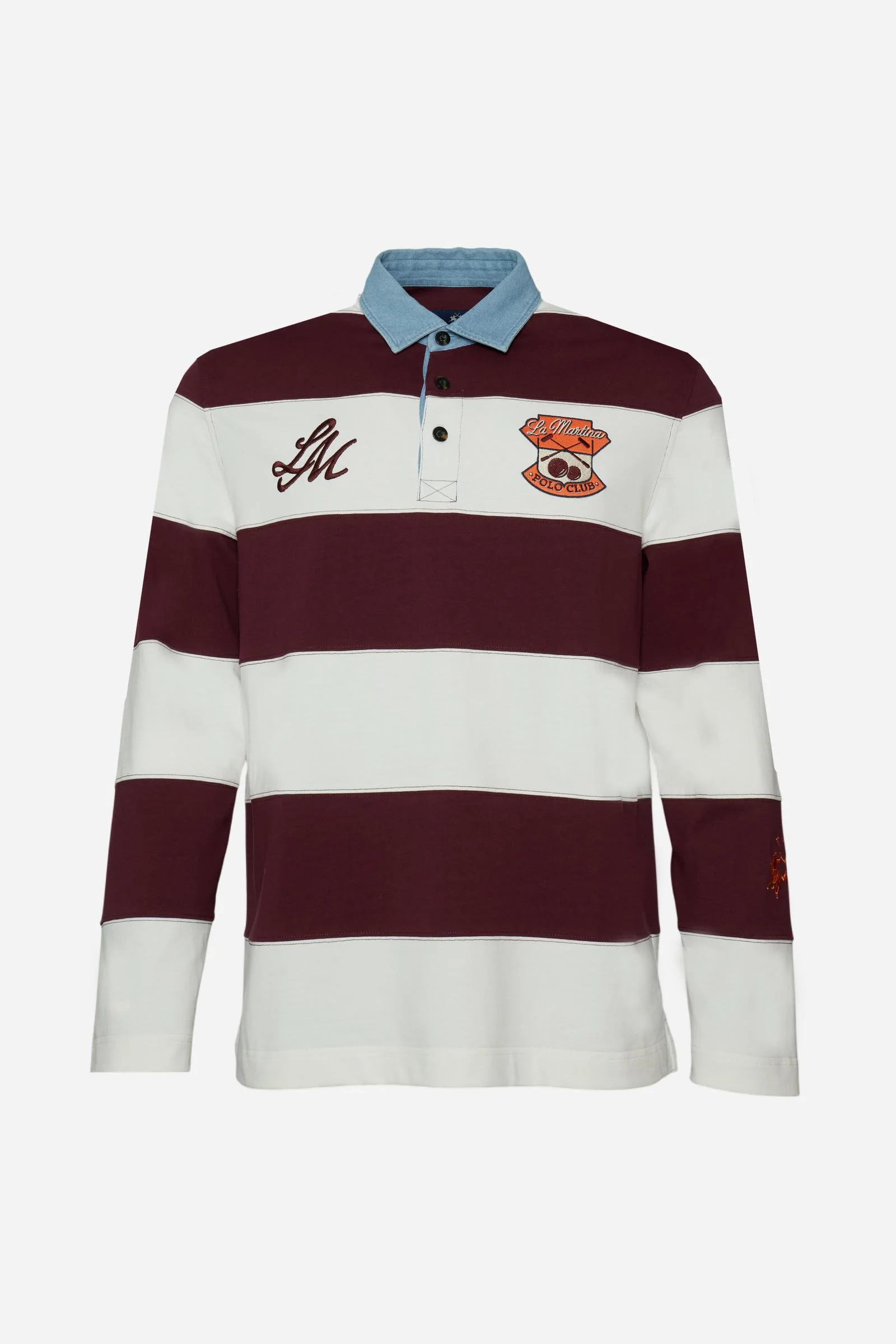 Herren Rugby-Poloshirt aus schwerem Baumwolljersey mit Maxi-Streifen - Caleb - Image 5