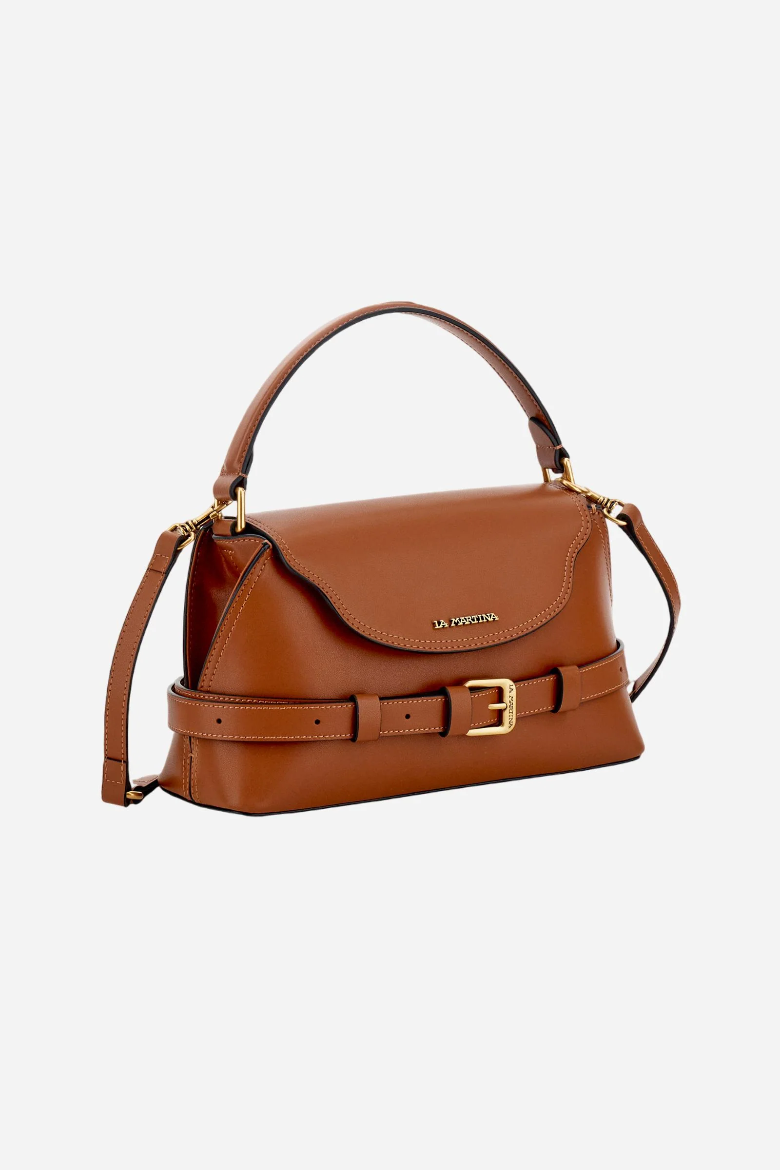 Trapez-Tote-Bag aus Kalbsleder mit Klappe – Selva Small - Image 3