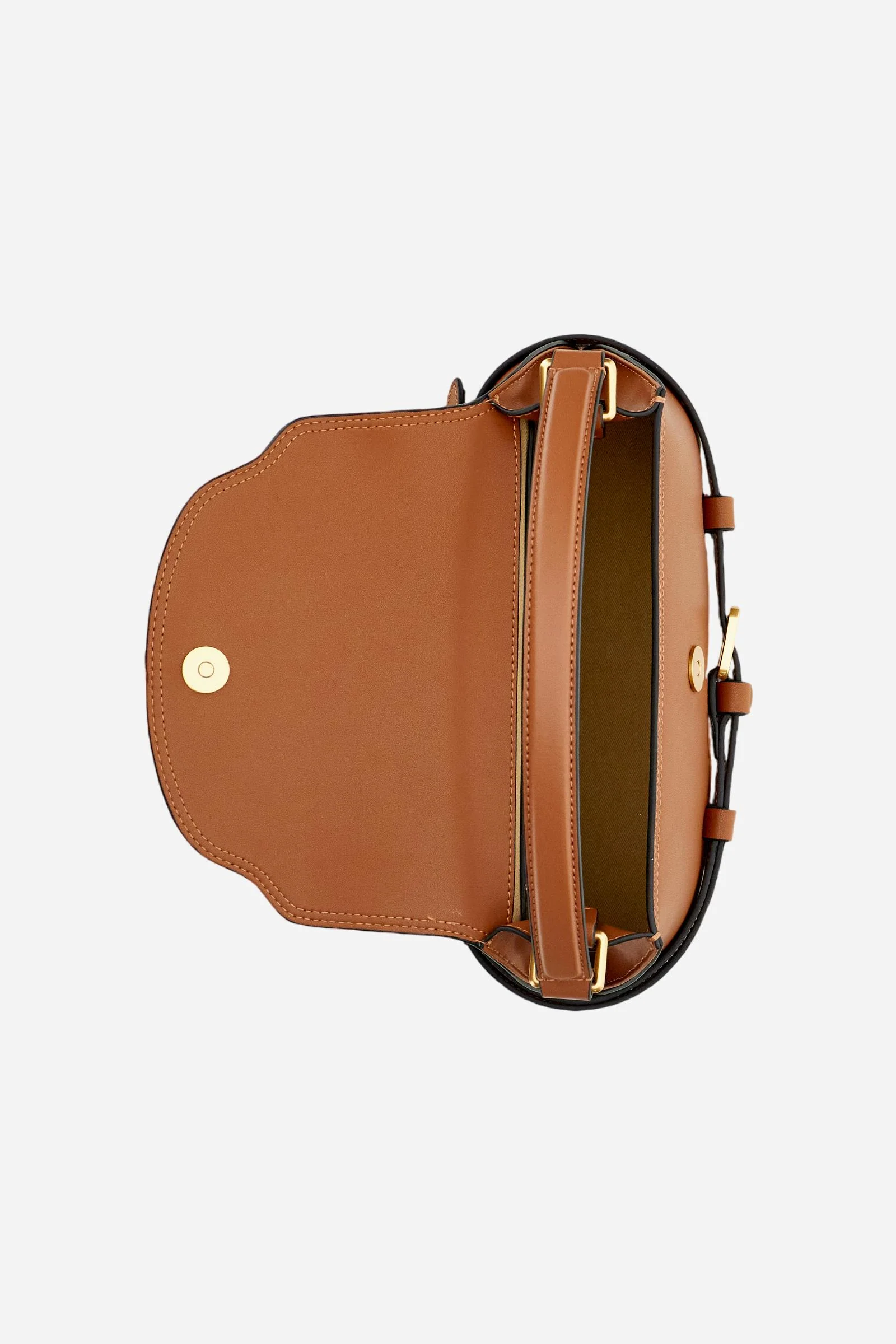 Trapez-Tote-Bag aus Kalbsleder mit Klappe – Selva Small - Image 4